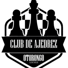 the logo for club de ajedrez otorongo lounge is black and white