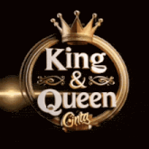 a king and queen logo with a gold crown on top