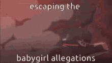 a poster of a person escaping the babygirl allegations