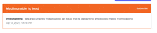 a page that says media unable to load and subscribe
