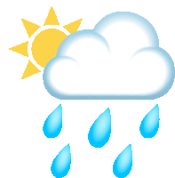 Sun Behind Rain Cloud Nature Sticker