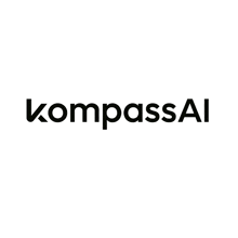 a black and white logo for kompasai on a white background .