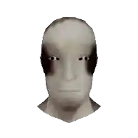 a pixelated image of a man 's face with a black spot on his forehead