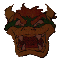 a close up of a cartoon character 's face with horns and teeth