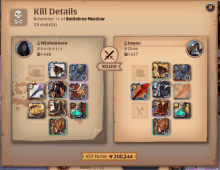 a screenshot of a game that says kill details on the top