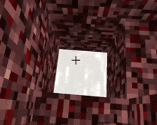 a white square with a cross on it is in a maze