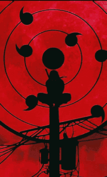 a red background with a silhouette of a person in the center