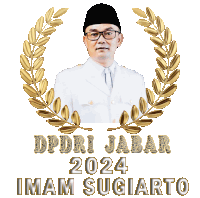 a picture of a man with a laurel wreath and the words dpdr jabar 2024