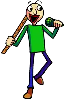 a cartoon of a man holding a microphone and a ruler .