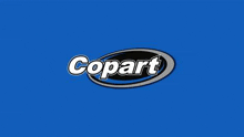 a copart logo on a blue background