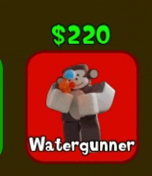 a picture of a monkey holding a water gun in a game .