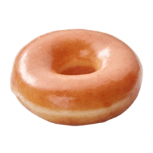 a glazed doughnut with a hole in the middle on a white background