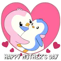 a happy mother 's day card with penguins hugging each other
