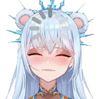 a girl with long white hair has a crown on her head