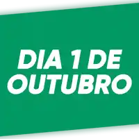 a green sign says dia 1 de outubro in white letters