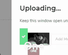 a screenshot of a website that says ' uploading ... keep this window open un '