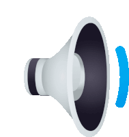 a cartoon illustration of a megaphone with a blue arrow pointing to it