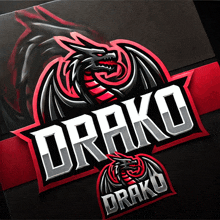 a logo with a dragon and the word " drako " on it