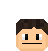 a pixel art of a man 's face with a slight smirk on his face .