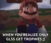 mario is taking a selfie in a video game while holding a cell phone .