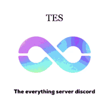 a purple and pink infinity symbol with the words tes the everything server discord below it