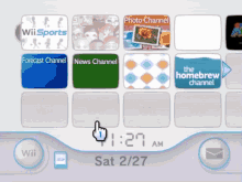 a screenshot of the homebrew channel and the forecast channel on a wii