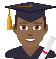 an illustration of a man wearing a graduation cap and gown holding a diploma