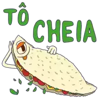 a cartoon drawing of a taco that says to cheia on it