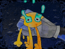 a cartoon character with a surprised look on its face