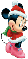 a cartoon of minnie mouse wearing a santa hat