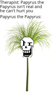 a plant with a pixelated skull face on it