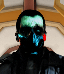 a computer generated image of a man wearing a mask