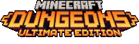 a minecraft dungeons ultimate edition logo on a white background