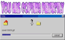 a computer screen that says " you are copying perfectly " on it