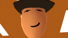 a cartoon character wearing a hat is smiling