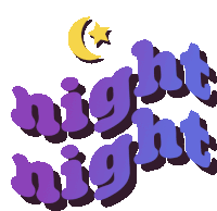 a purple night night sign with a crescent moon and star