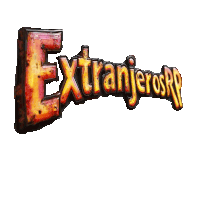 a logo for a game called extranjeros rp on a white background