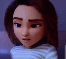 a close up of a cartoon girl with a surprised look on her face