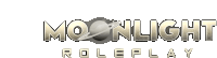 a silver logo for moonlight roleplay with a planet in the background