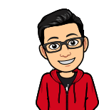 a cartoon character of a man wearing glasses and a red hoodie .