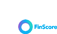 a logo for finscore with a blue circle