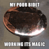 a meme that says my poor bidet working its magic on it