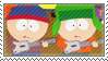 stan and kyle from south park are holding guns in their hands .