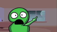 a cartoon character with a surprised look on his face
