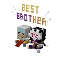 two minecraft characters are sitting next to each other and the words best brother are above them