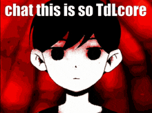 a cartoon of a boy with the words chat this is so tdlcore
