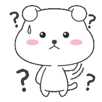 a cartoon of a bear with a question mark around it