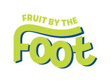 a logo for fruit by the foot that is green