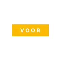 a yellow button with the word voor on it