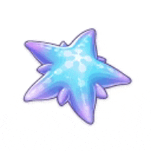 a blue and purple starfish with a white background .